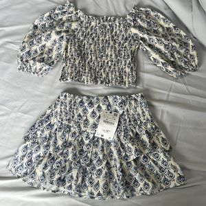 Zara Kids Girls RUFFLED SKIRT AND BLOUSE SET